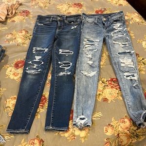 American Eagle High Rise Distressed Jeggings